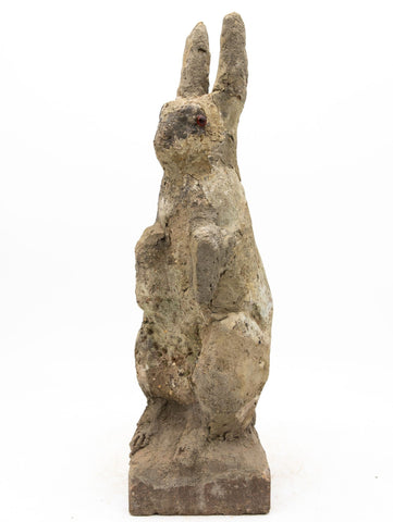 Reconstituted Stone Bunny, Rabbit, or Hare Garden Ornament, France 20th C.