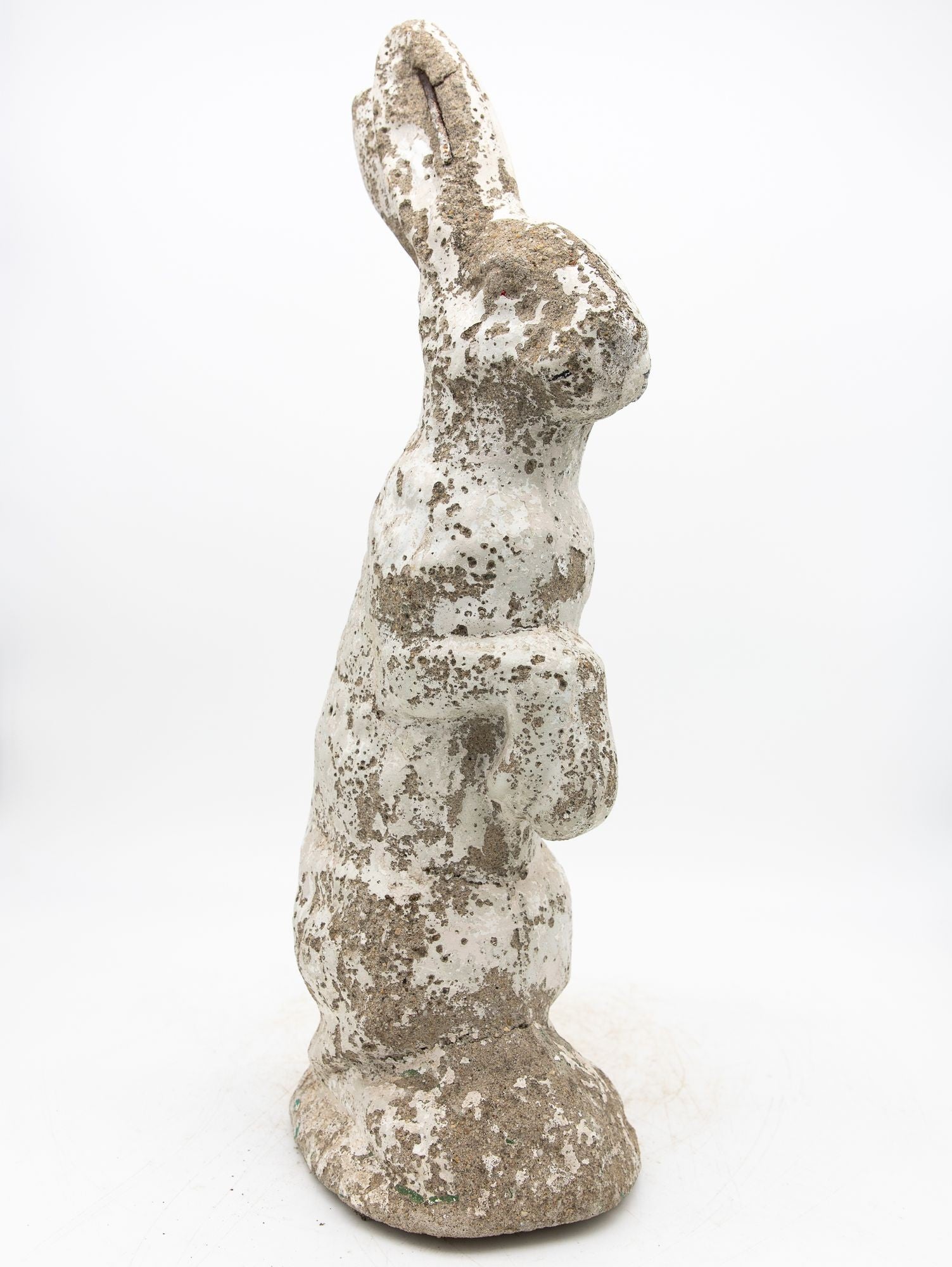 White Painted Reconstituted Stone Bunny, Rabbit, or Hare Garden Ornament, France 20th C.