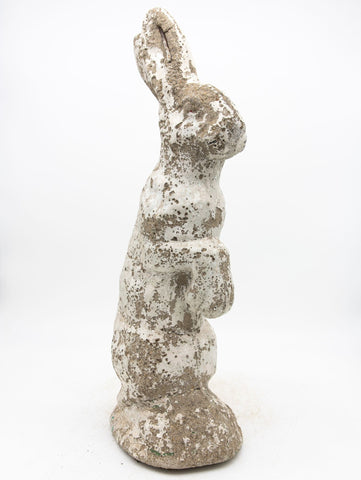 White Painted Reconstituted Stone Bunny, Rabbit, or Hare Garden Ornament, France 20th C.