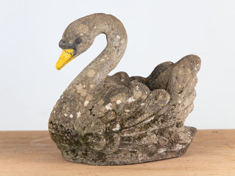Reconstituted Stone Swan Planter, English Early 20th Century