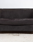 Art Deco Blue Velvet Sofa with Attached Lucite Drinks Tables, France 1930s