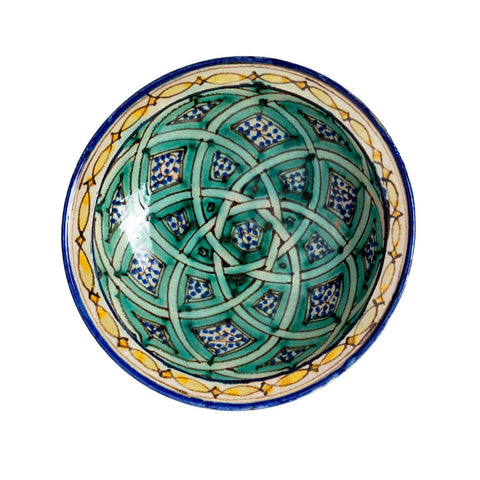 Blue, Green, and Yellow Moroccan Bowl, early 20th Century