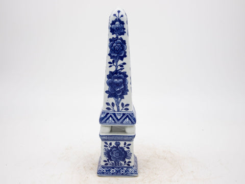 Blue and White Chinoiserie Obelisk, 20th Century
