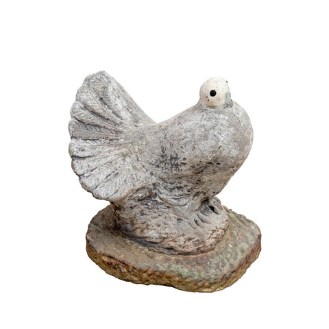 White Painted Dove Garden Ornament, Mid 20th Century