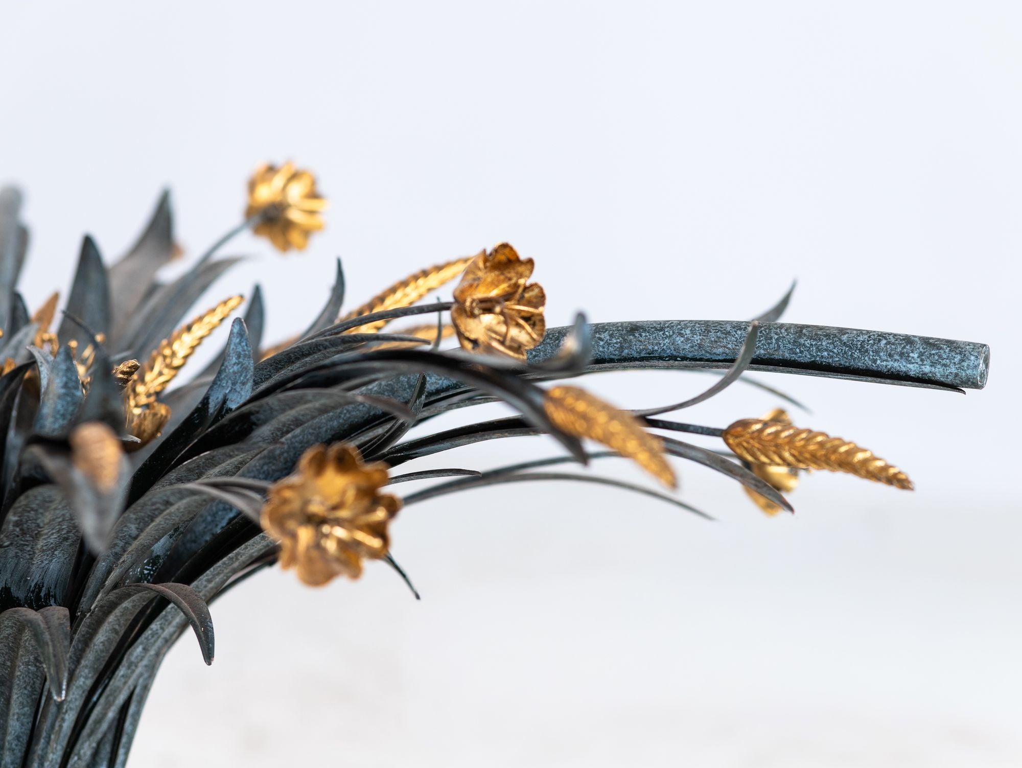 Hollywood Regency Gilt Metal Sheaf of Wheat Coffee Table, France Mid 20th C.