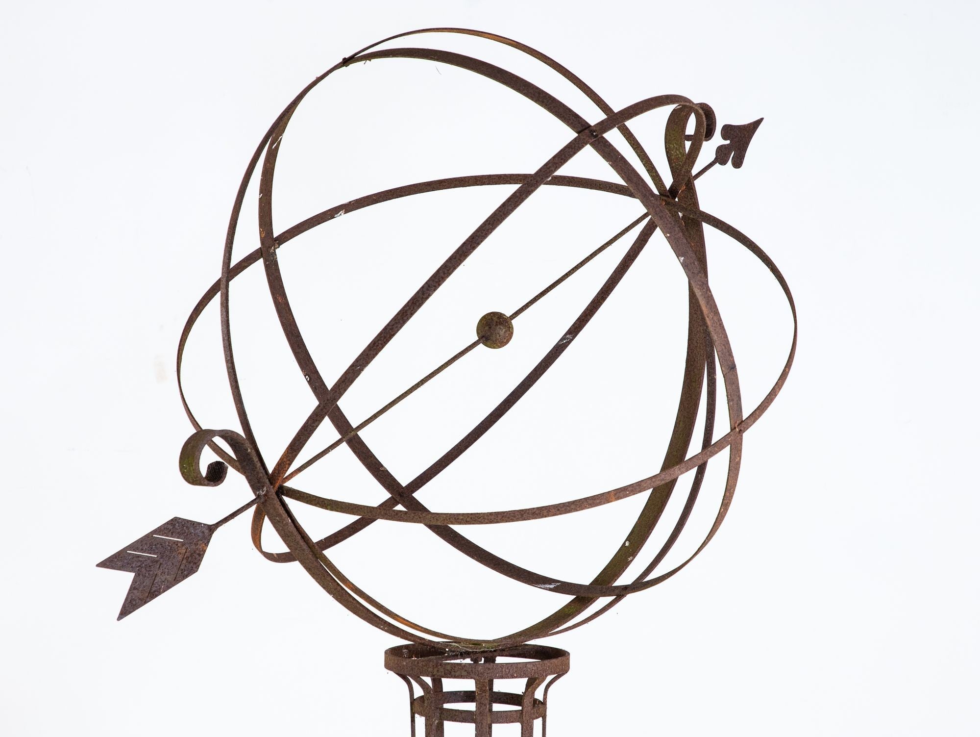 English Mid-20th Century Iron Armillary Sphere on Stand