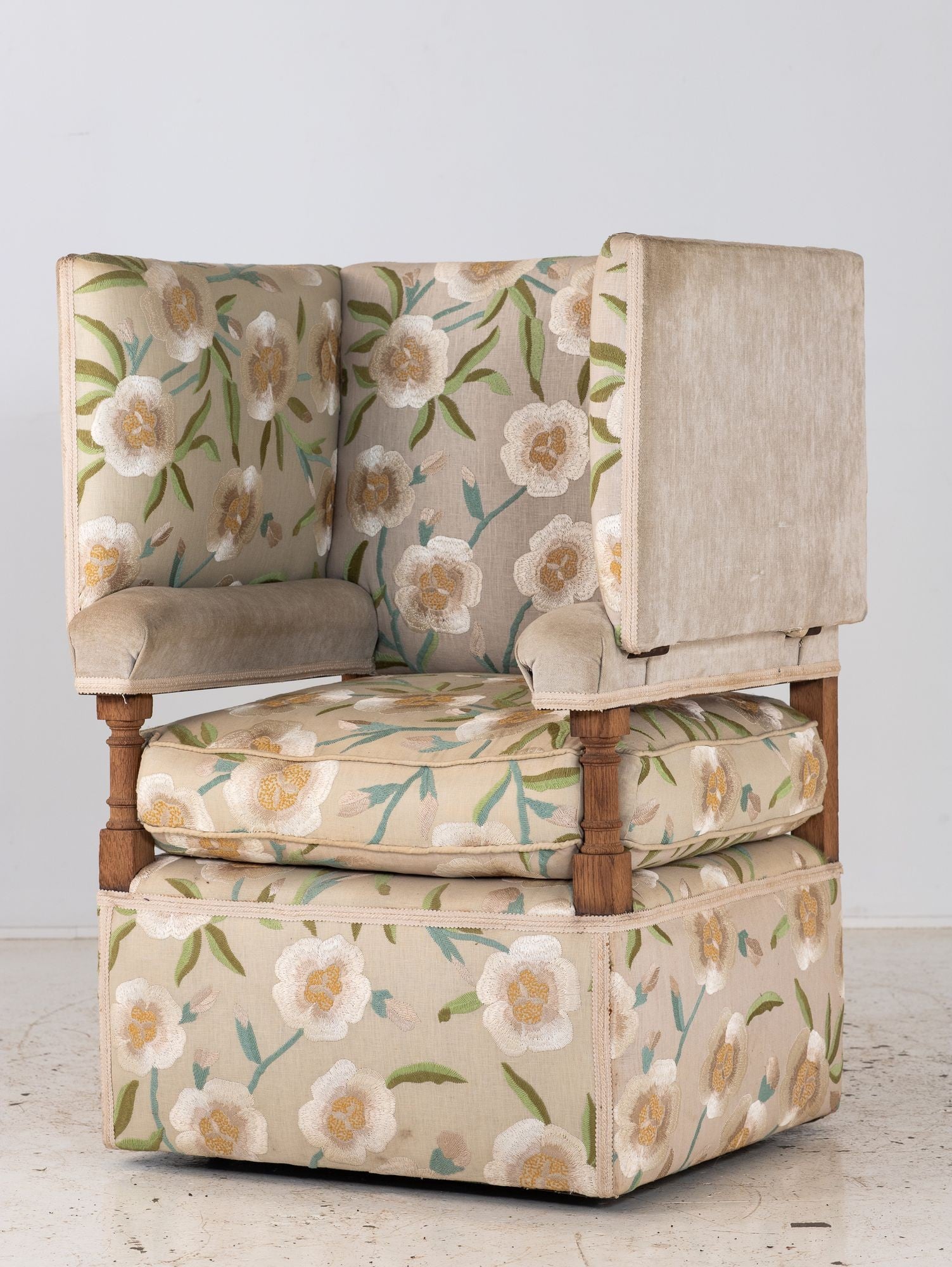 Upholstered Knowle Style Armchair, England Early 20th C.