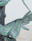 Bronze Sculpture of Three Parrots, Italy Mid 20th C.