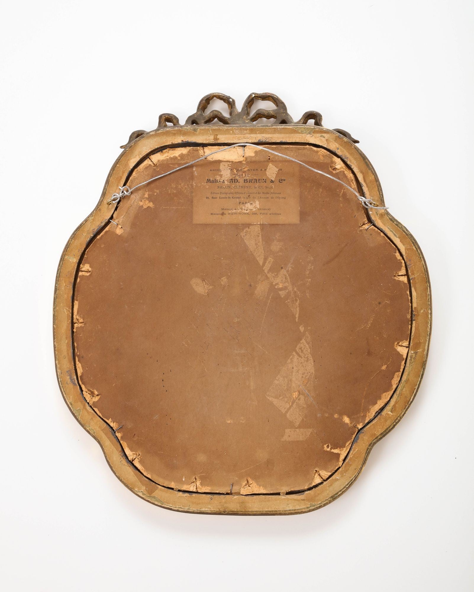 19th Century French Giltwood Mirror with Bow Crown