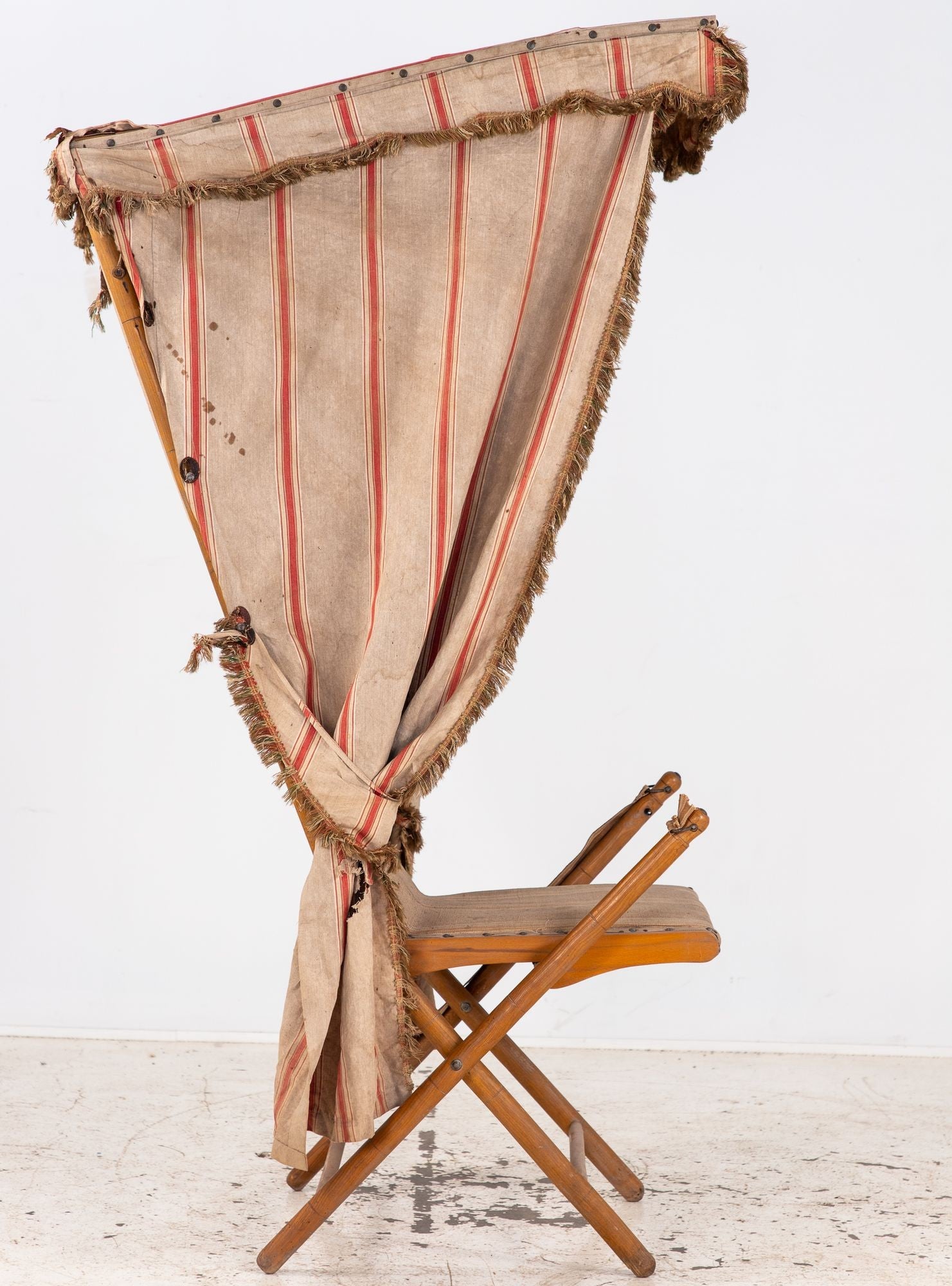 Vintage French Beach Chair with Canopy, Mid 20th C.