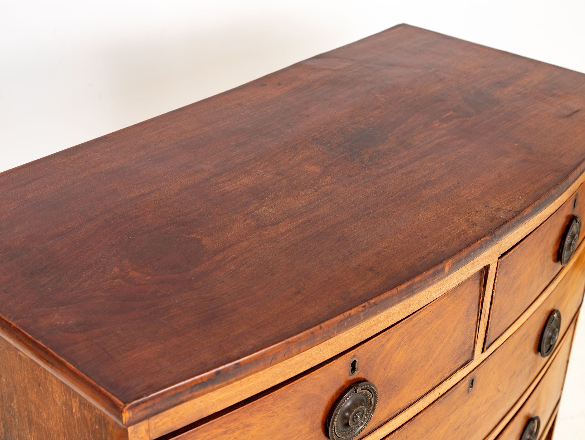English Bowfront Chest of Drawers, Late 19th Century