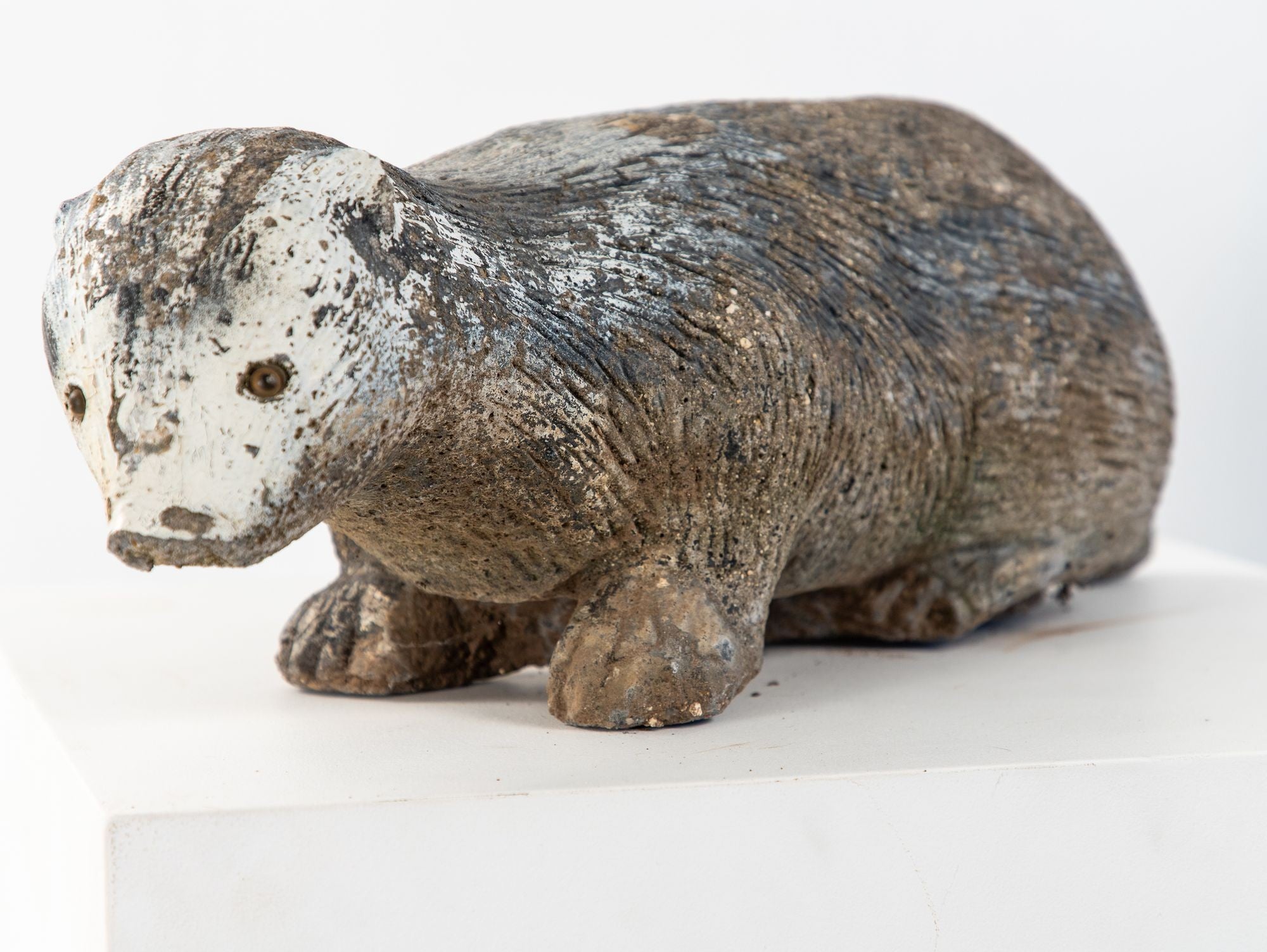 Reconstituted Stone Badger Garden Ornament, England 1960s