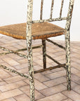 Pair Antique Rush Seat Dining Chairs, England 1920s