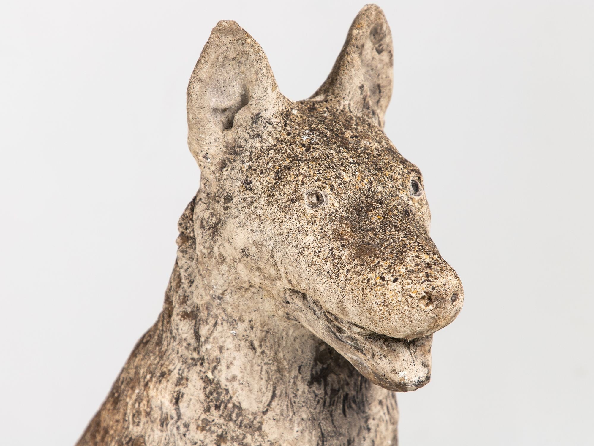 Large Concrete Shepherd Dog Garden Ornament, English mid 20th Century