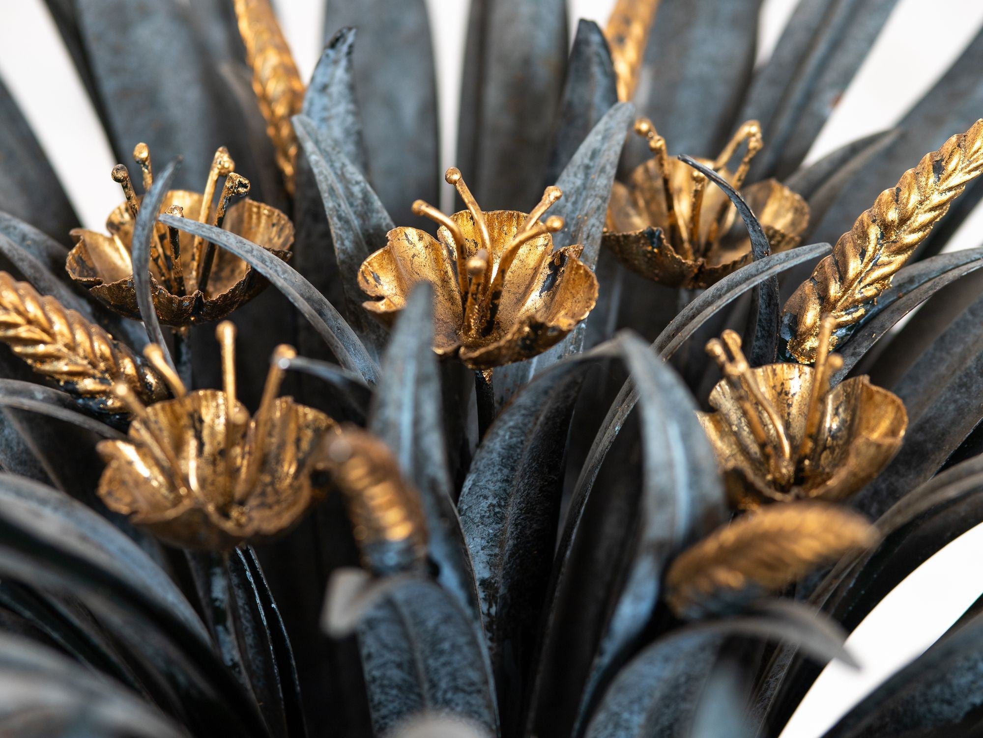 Hollywood Regency Gilt Metal Sheaf of Wheat Coffee Table, France Mid 20th C.