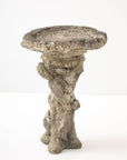 Composite Stone Faux Bois Birdbath with Squirrels Garden Ornament, English 20th C.
