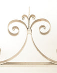 Marble Top Scroll Work Metal Base Dining Table, England Mid 20th C.
