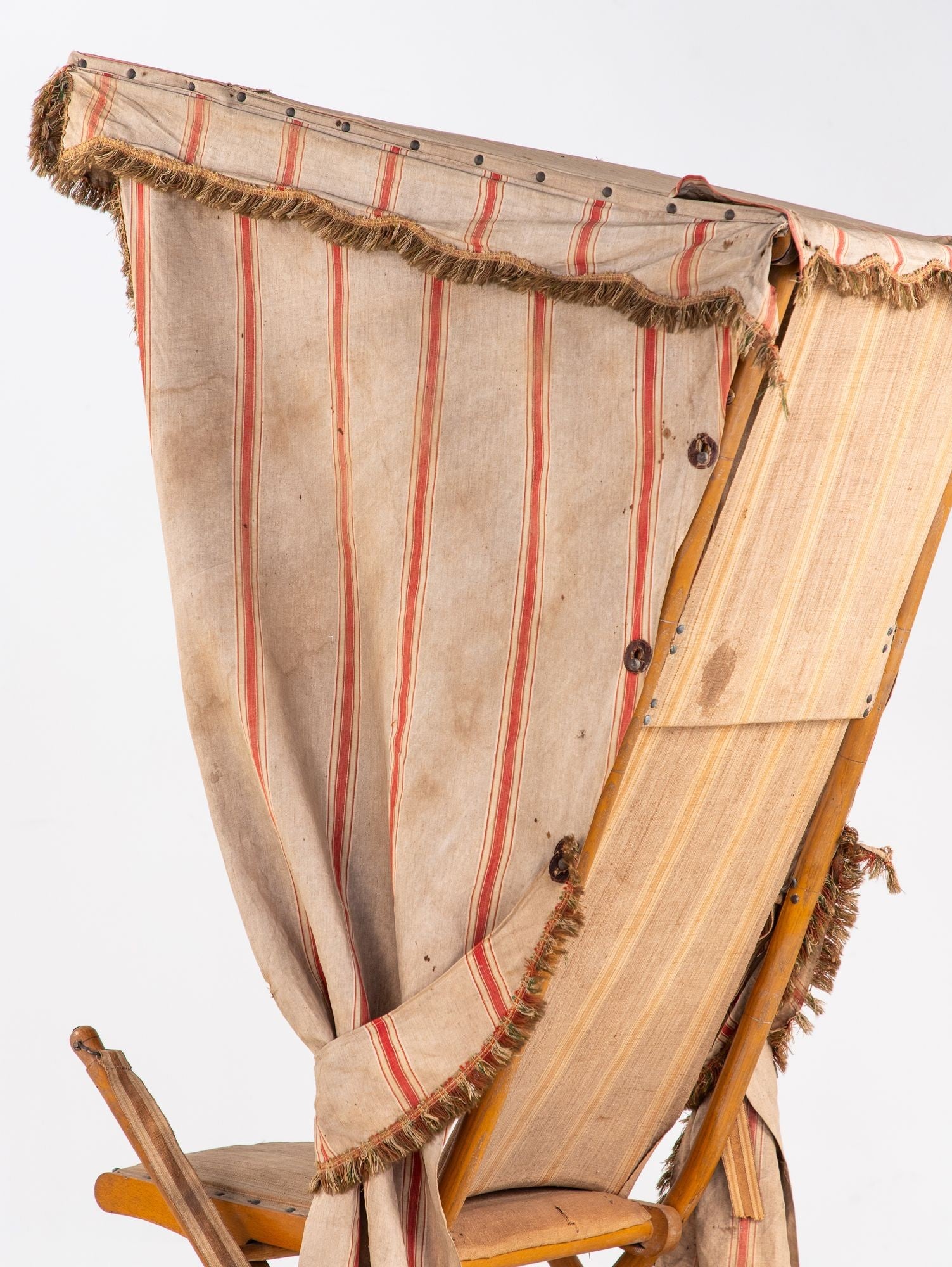 Vintage French Beach Chair with Canopy, Mid 20th C.