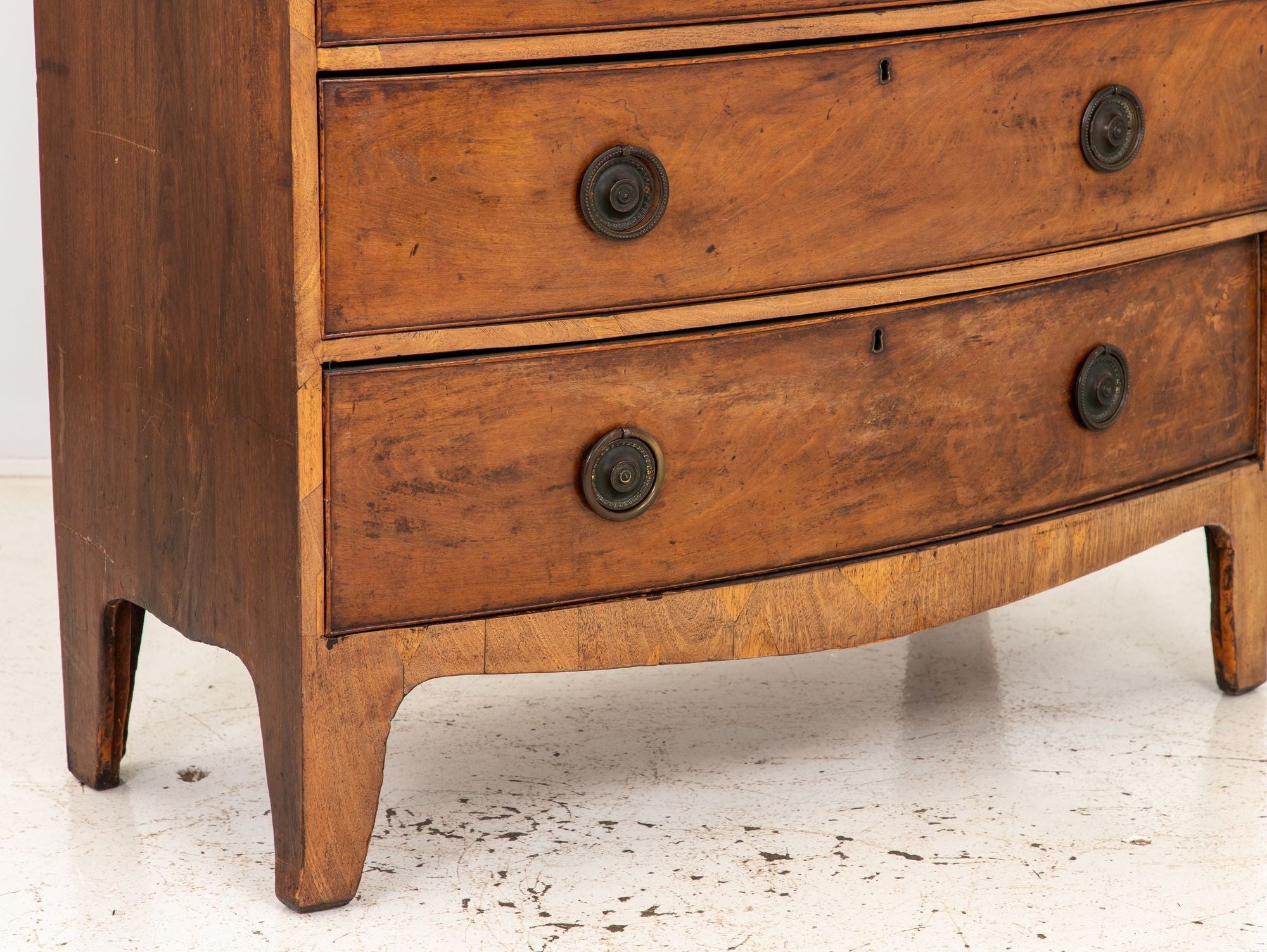 English Bowfront Chest of Drawers, Late 19th Century