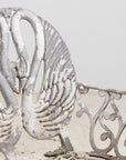 Pair White Painted Swan Back Aluminum Garden Armchairs, Sweden 1960s
