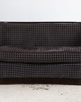 Art Deco Blue Velvet Sofa with Attached Lucite Drinks Tables, France 1930s