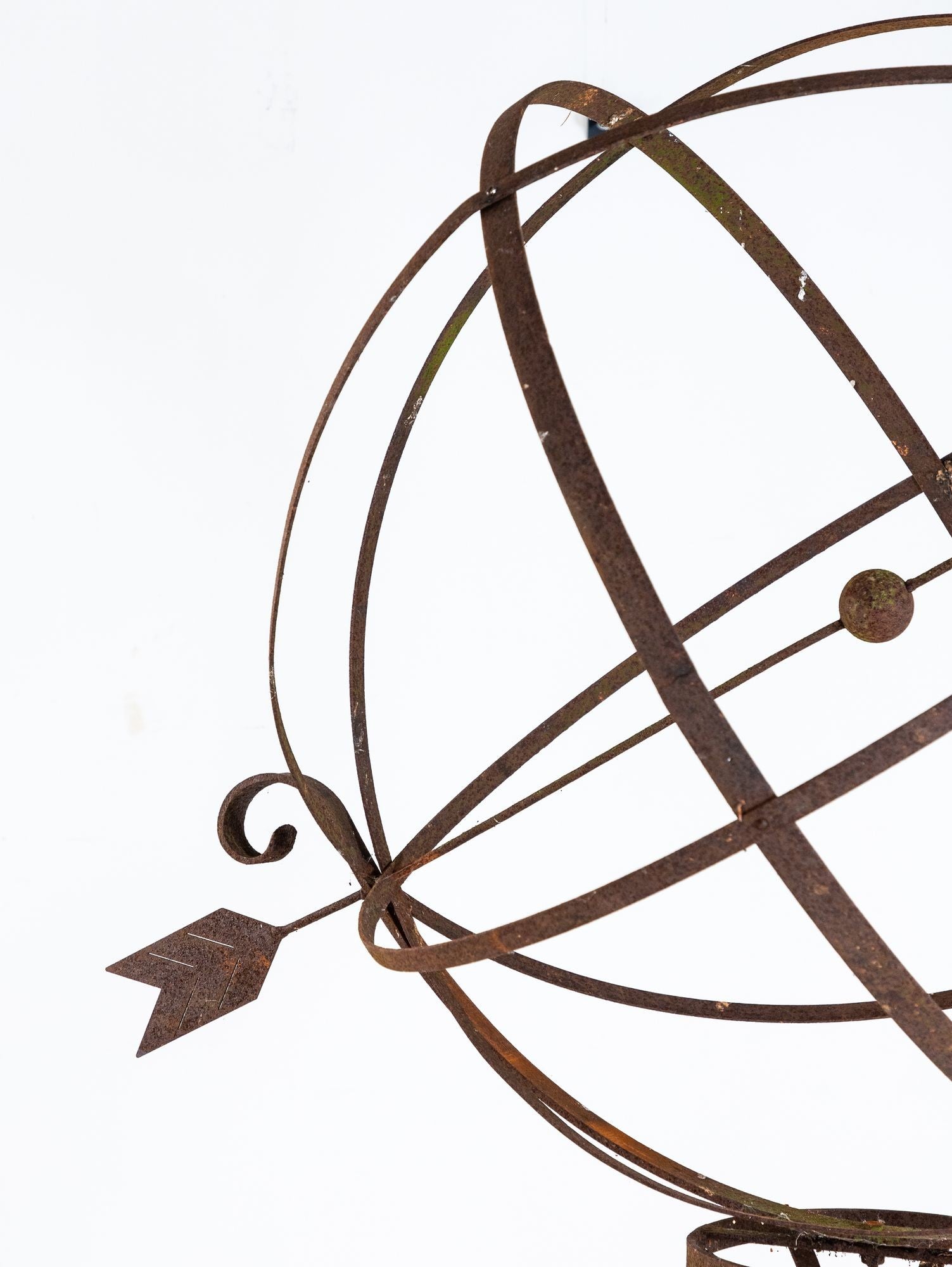 English Mid-20th Century Iron Armillary Sphere on Stand