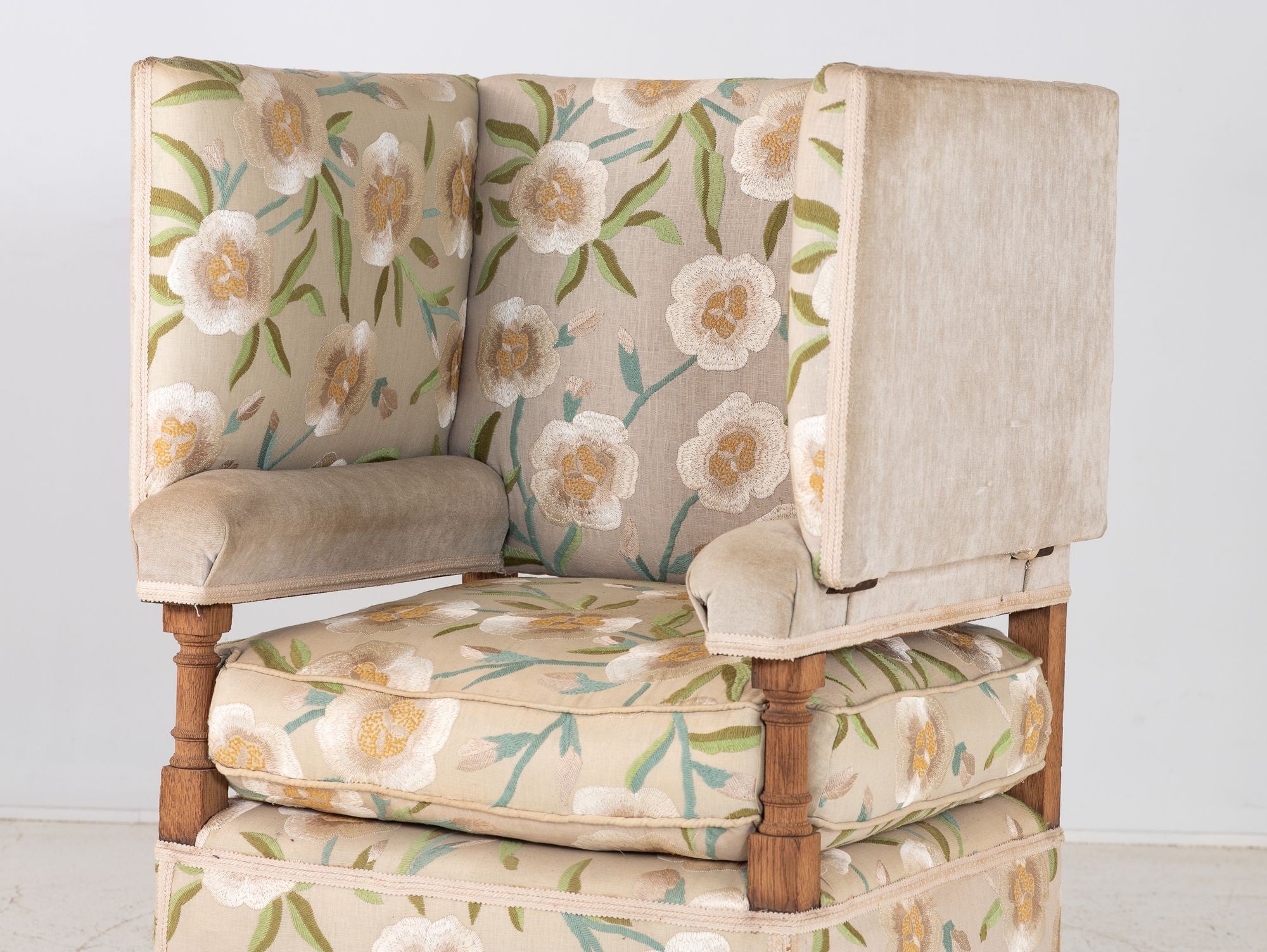 Upholstered Knowle Style Armchair, England Early 20th C.
