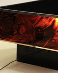 Tortoise Lucite Cocktail Table with Inerior Lights, France 1970s