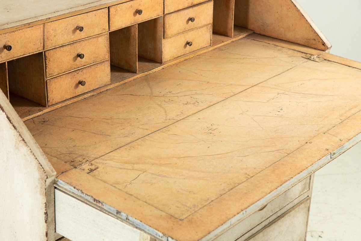 French Painted Secretary Desk with Fallfront, Mid 19th century