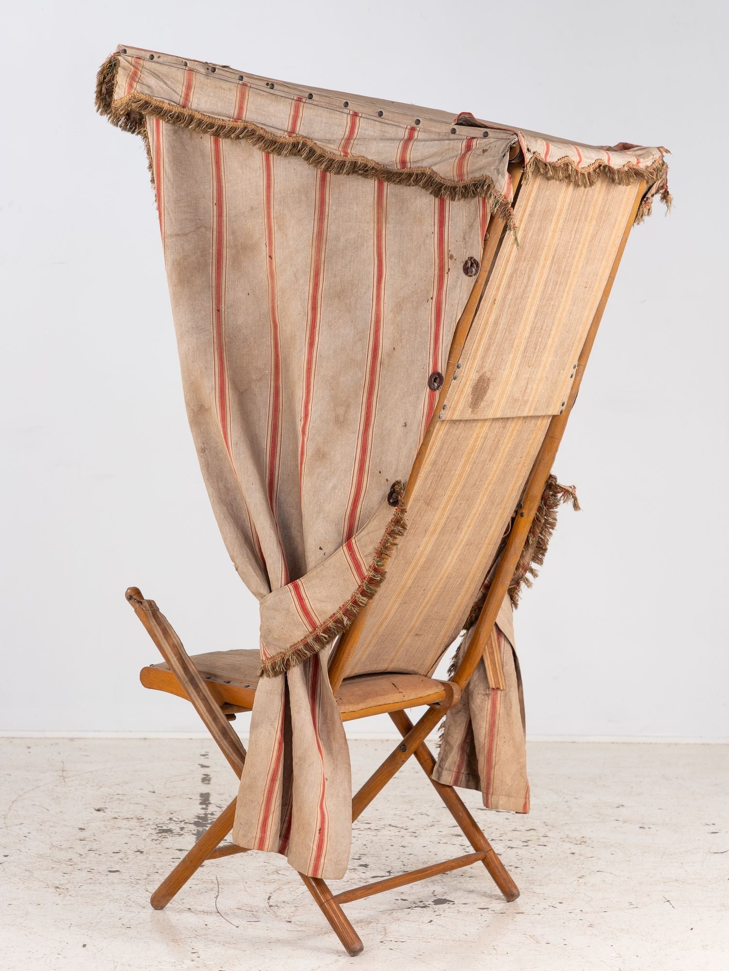 Vintage French Beach Chair with Canopy, Mid 20th C.