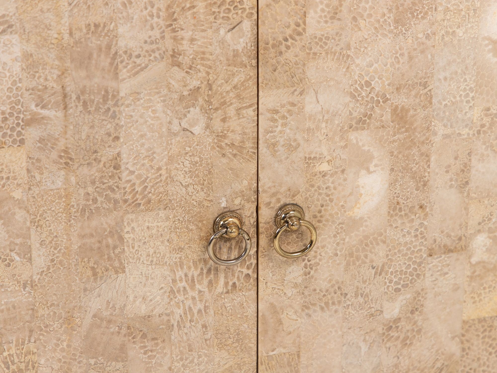 Tessalated Travertine Cabinet, Late 20th C