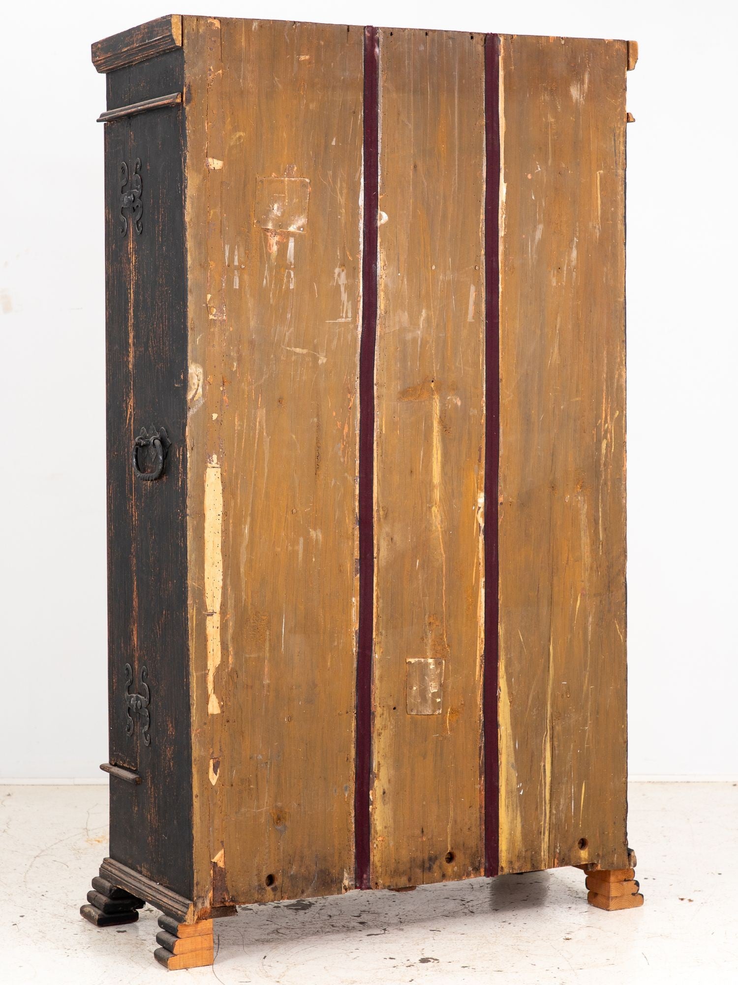 Black Swedish Cupboard or Kitchen Cabinet, Sweden Late 18th C.