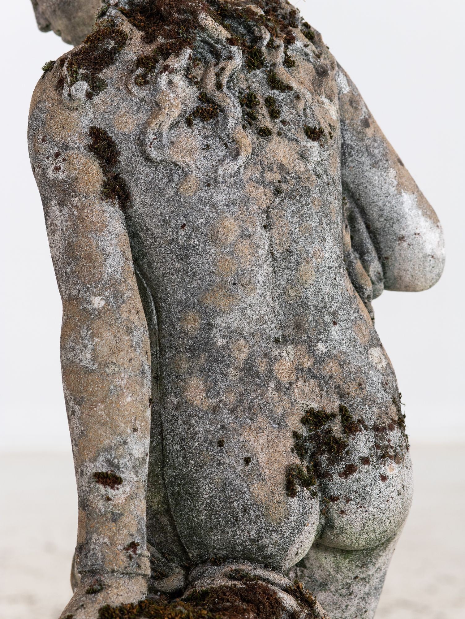 Composite Stone Weathered Garden Statue of Maiden or Goddess, England Mid 20th C.