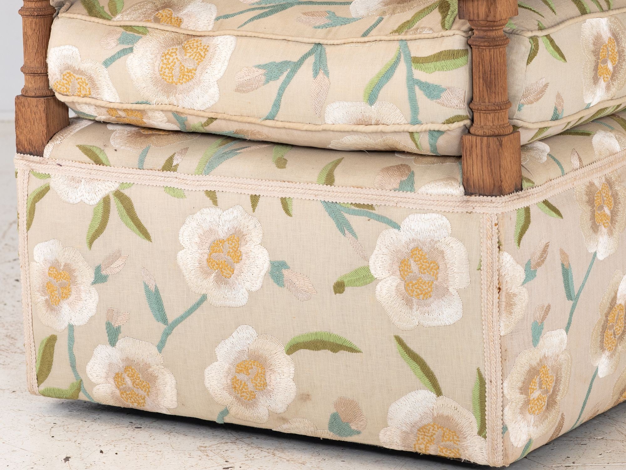 Upholstered Knowle Style Armchair, England Early 20th C.