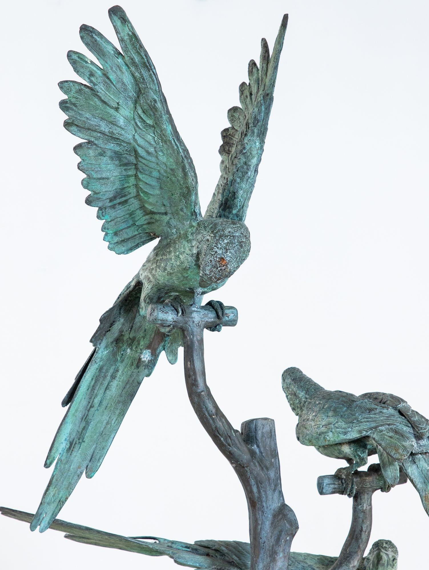 Bronze Sculpture of Three Parrots, Italy Mid 20th C.