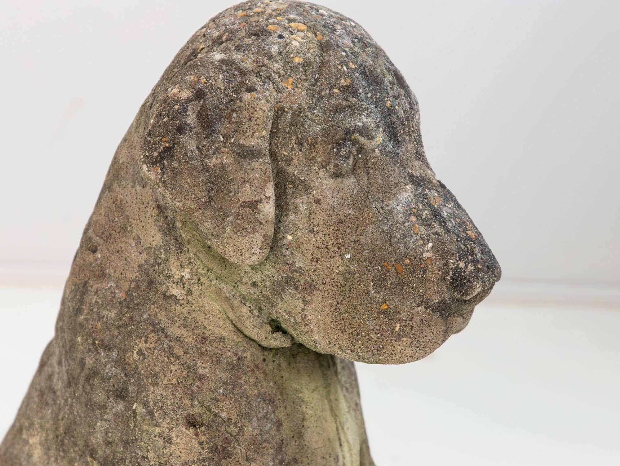 Pair of Composite Stone Boxer Dog Garden Statues, England 1960s
