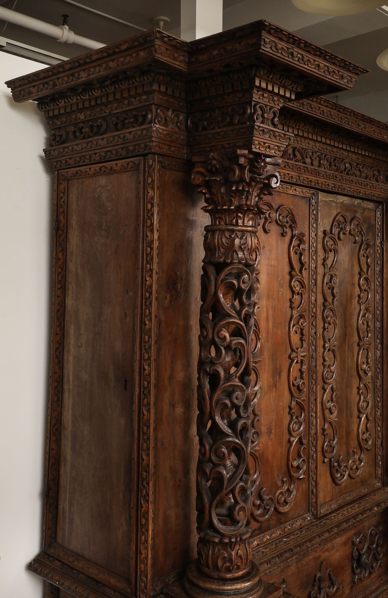 Monumental 18th Century Baroque Italian Walnut Armoire