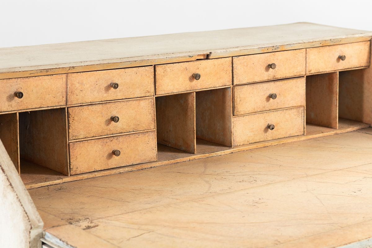 French Painted Secretary Desk with Fallfront, Mid 19th century