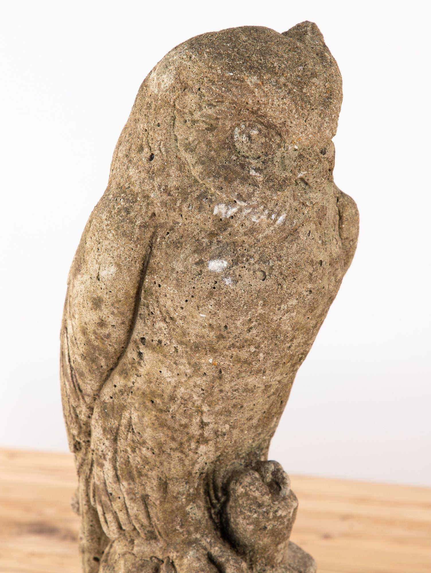 Vintage Stone Horned Owl Garden Ornament, USA Mid 20th C.