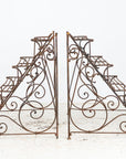 Scrollwork Four Tier Iron Plant Stand or Etagere, England Mid 20th Century