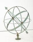 Celadon Painted English Mid-20th Century Iron Armillary