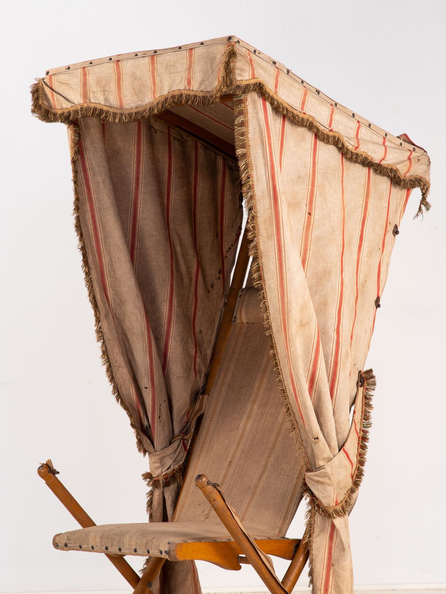 Vintage French Beach Chair with Canopy, Mid 20th C.
