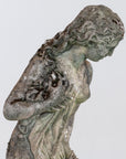 Composite Stone Weathered Garden Statue of Maiden or Goddess, England Mid 20th C.