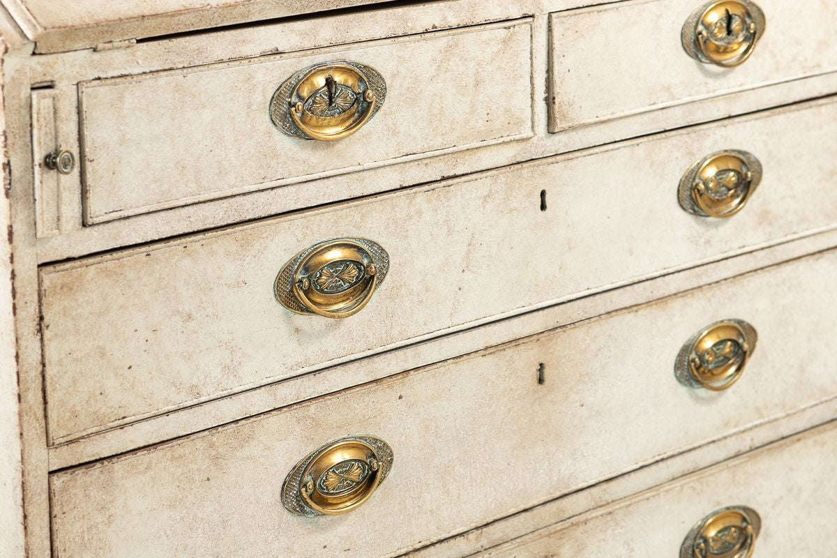 French Painted Secretary Desk with Fallfront, Mid 19th century
