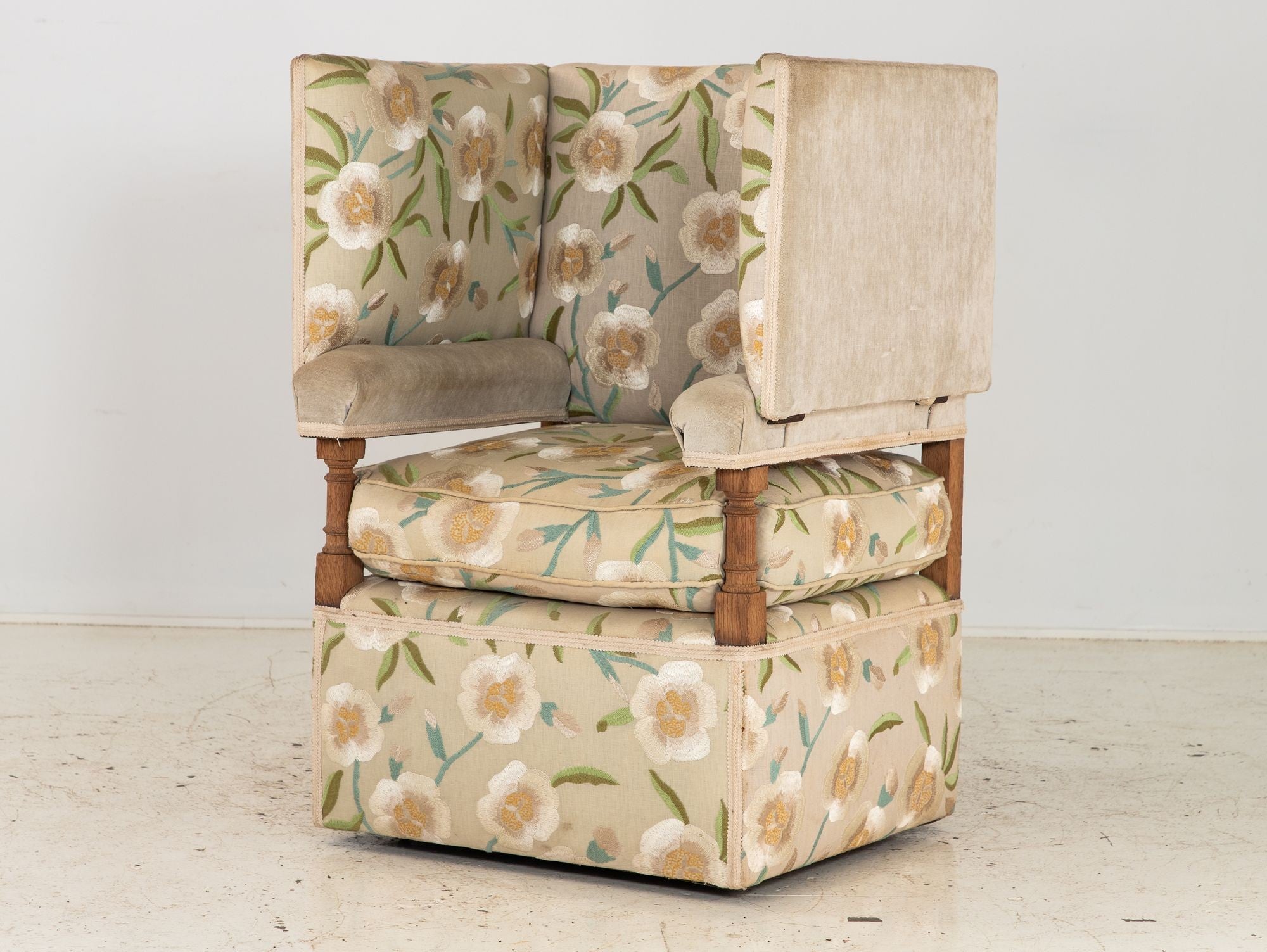 Upholstered Knowle Style Armchair, England Early 20th C.