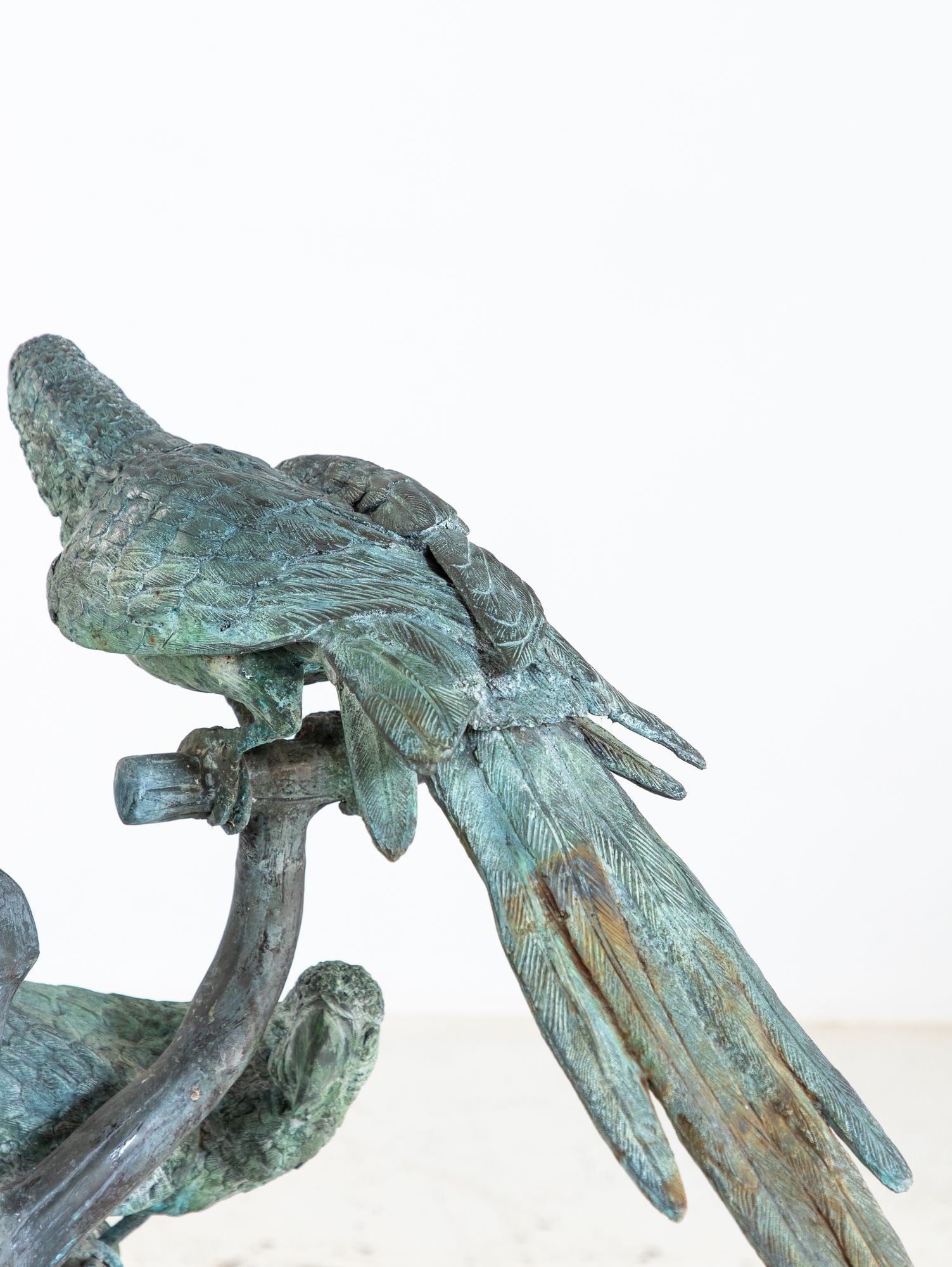 Bronze Sculpture of Three Parrots, Italy Mid 20th C.