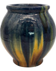 Oversized ceramic vase with Blue & Cream glaze