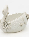 Italian Porcelain Swan Cachepot, Off White, Early 20th C.
