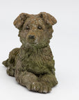 Vintage Reconstituted Stone Dog Terrier, English Mid 20th C.