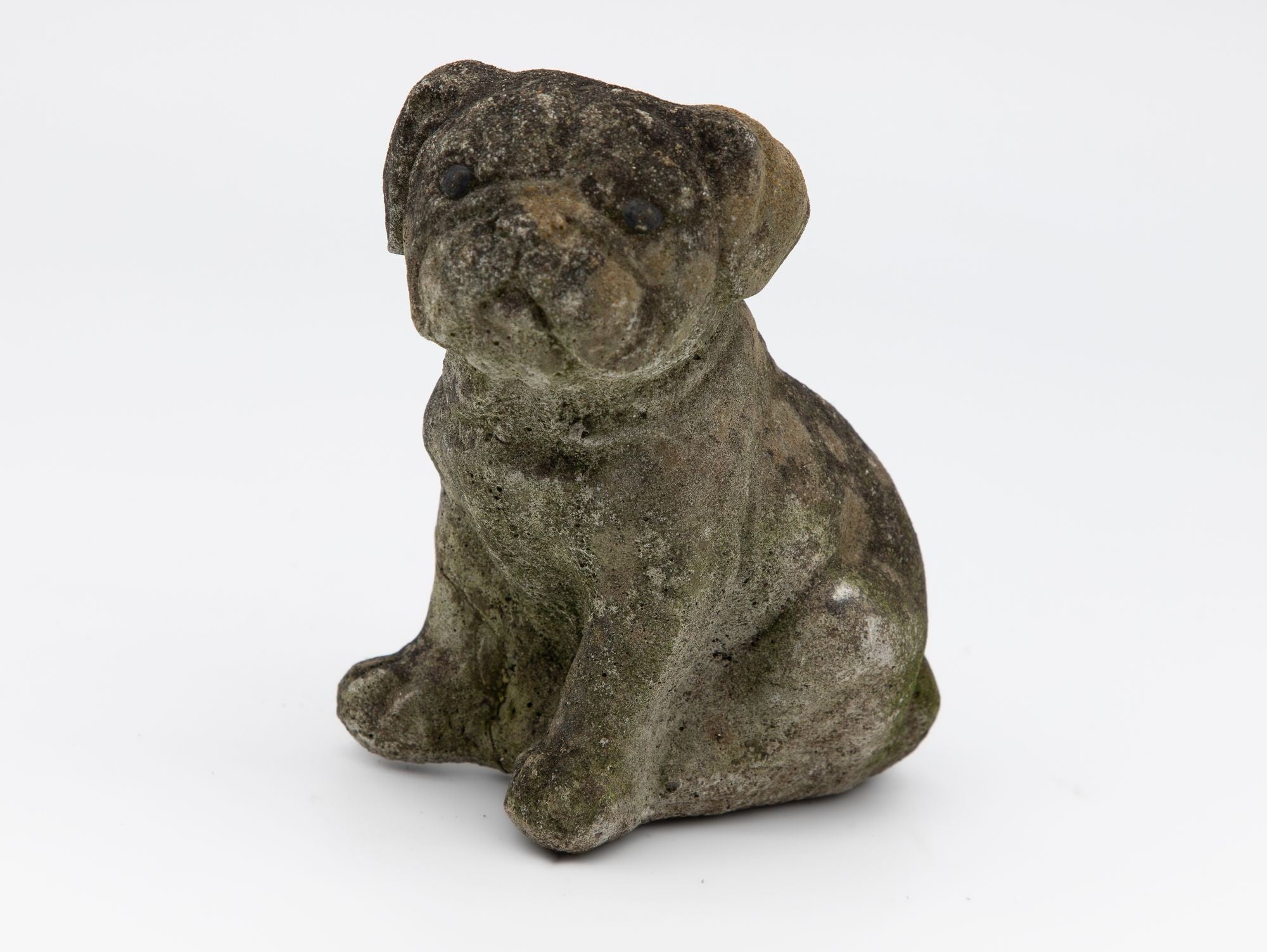 Vintage English Bulldog or Pug Dog Stone Garden Statue, English mid 20th C.